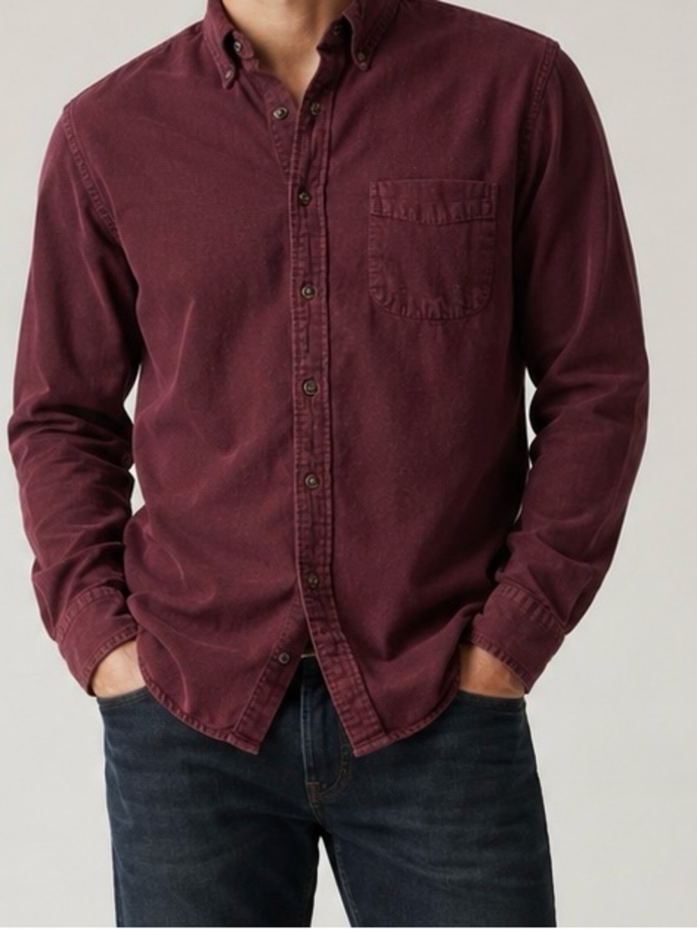 J. Crew‎ Men's Casual Button-Down Shirt in Wine